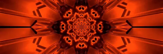 Raudona Mandala Neon Tunelis Užsklanda 3:1 Trigubai Platus 60fps VJ Loop