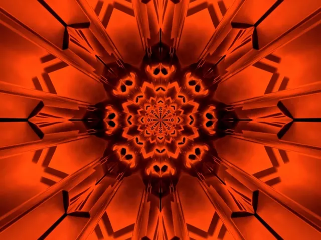 Sarkana Mandala Neona Tunelis Ekrānsaudzētājs 4:3 Klasisks 60fps VJ Cilpa