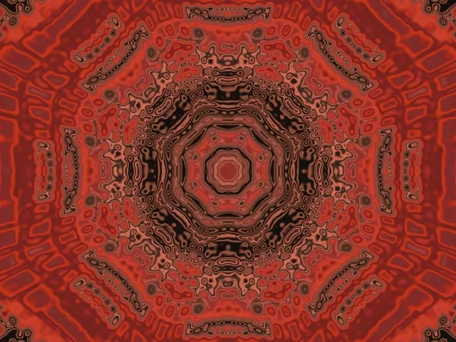 Červená mandala neonový tunel spořič obrazovky 4:3 klasický 60fps VJ loop