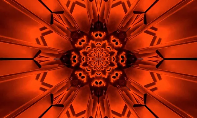 Rød Mandala Neon Tunnel Skjermbeskytter 5:3 Bred 60fps VJ Loop PC