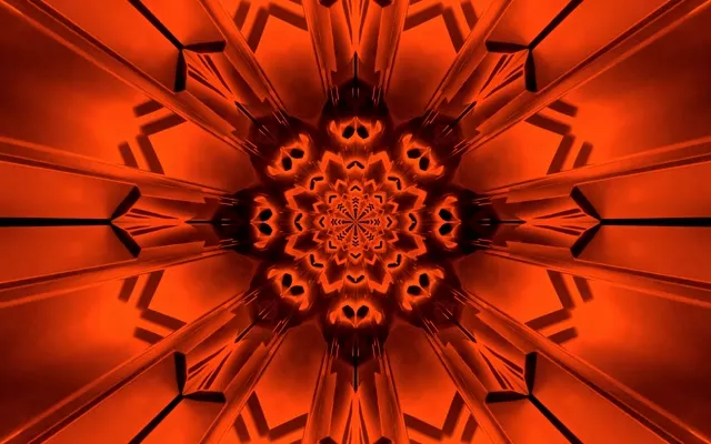 Túnel Neón Vermello Mandala Protector de Pantalla 60fps 16:10 MacBook VJLoops