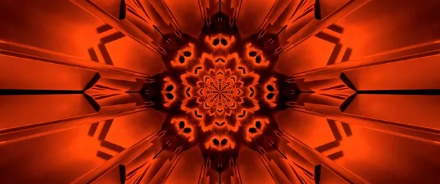 Rooi Mandala Neon Tonnel Skermbeveiliging 60fps 2.39:1 Cinemascope VJLoops
