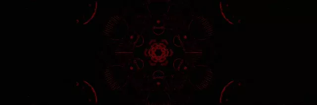 Mandala Vermelha Túnel Neon VJ Loop 3:1 Triple Wide 60fps Protetor de Tela
