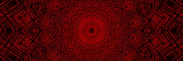 Червена Мандала Звезда Неонов Тунел VJLoops 3:1 Triple Wide 60fps Скрийнсейвър