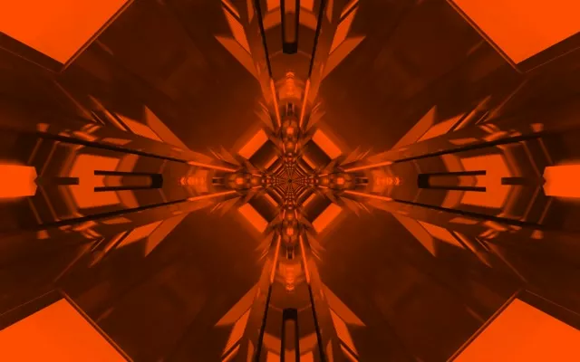 Red geometric neon tunnel 16:10 MacBook 60fps screensaver VJ loop