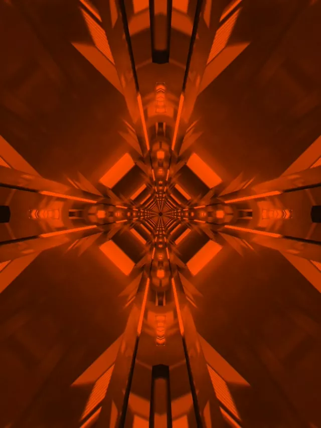 Red Neon Tunnel Kaleidoscope Vortex 3:4 iPad Portrait 60fps Screensaver Loop