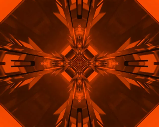 5:4 Industrial Neon Tunnel Kaleidoscope Vortex 60fps Screensaver Loop