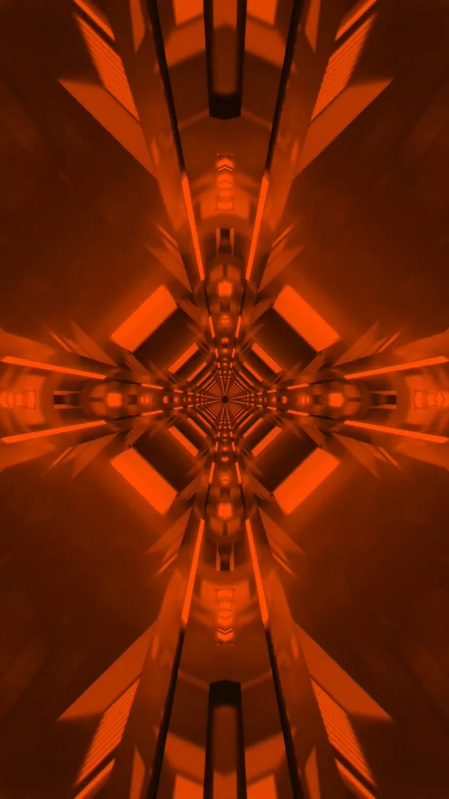 Red Neon Tunnel | Pulsating Kaleidoscope Vortex | 9:16 Reels | 60fps Screensaver