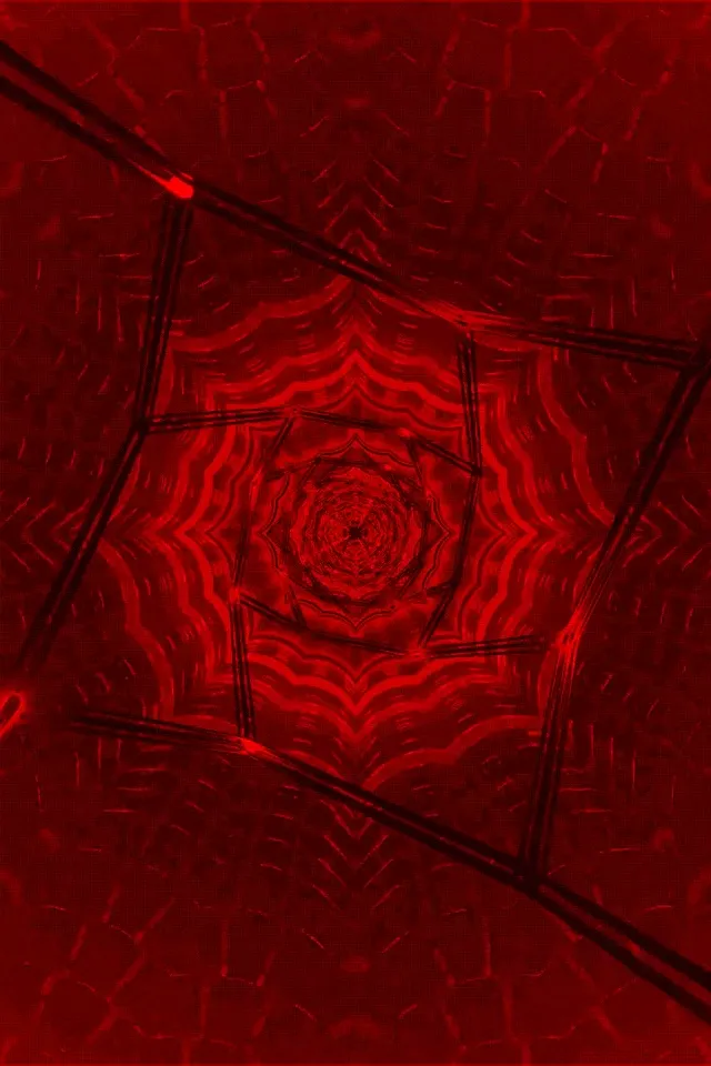 Red Neon Tunnel Spiraling Vortex 2:3 Portrait 60fps Screensaver VJ Loop