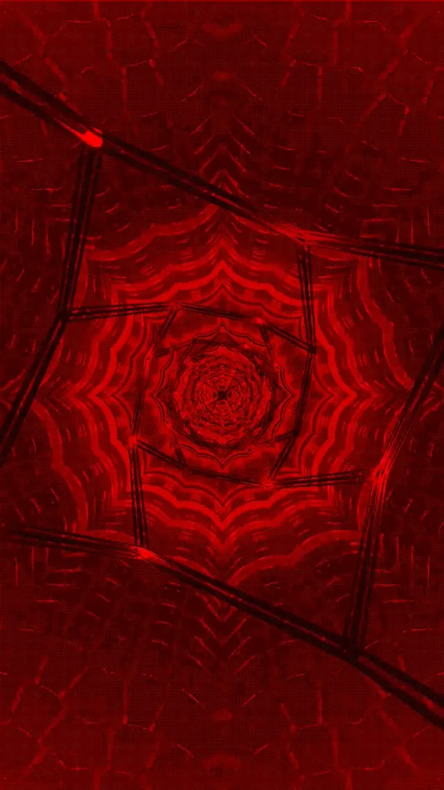Red Spiral Neon Tunnel 9:16 Reels 60fps Screensaver VJ Loop