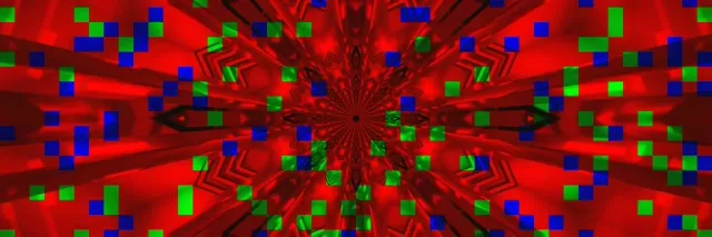 Neontunnel Rød Kaleidoskop Eksplosjon VJ Loop 3:1 Triple Wide 60fps Skjermsparer