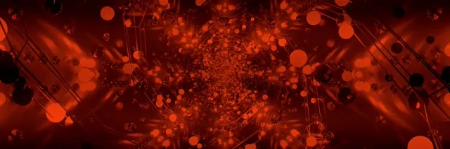 Terowongan Neon Merah Bokeh Screensaver VJ Loop 3:1 Triple Wide 60fps