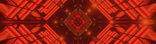 Red Neon Tunnel Diamond Kaleidoscope 32:9 Super Ultrawide 60fps Screensaver Vj Loop