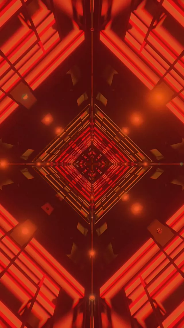 Red Neon Tunnel Diamond Vortex VJ Loop 9:16 Reels 60fps Screensaver