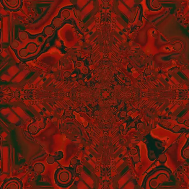 Červený Fraktál Kaleidoskop Neon Tunel VJ Loop 1:1 Square 60fps Spořič