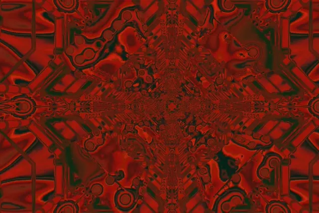 Punane Fraktaal Kaleidoskoop Neon Tunnel VJ Loop 3:2 Surface 60fps Ekraanisäästja