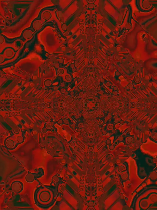 Fractal Roșu Calidoscop Tunel Neon VJ Loop 3:4 iPad Portrait 60fps Screensaver