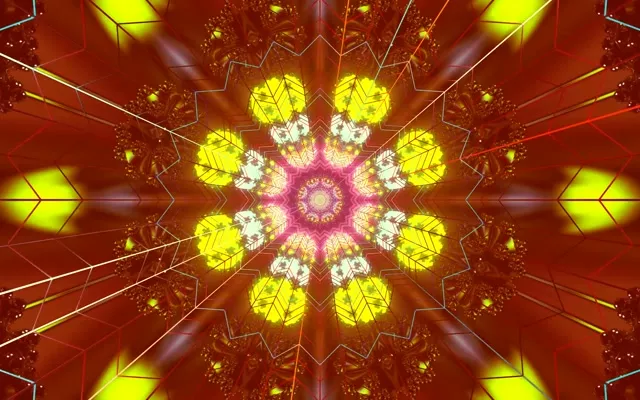 Neon Tunnel Red Star Kaleidoscope Vj Loop 60fps 16:10 macbook Screensaver