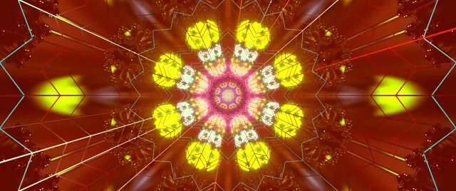Neon Tunnel Red Fractal Kaleidoscope Burst VJ Loop 2.39:1 Cinemascope 60fps Screensaver