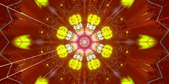 Neon Tunnel Red Fractal Kaleidoscope Burst Vj Loop 2:1 Univisium 60fps Screensaver