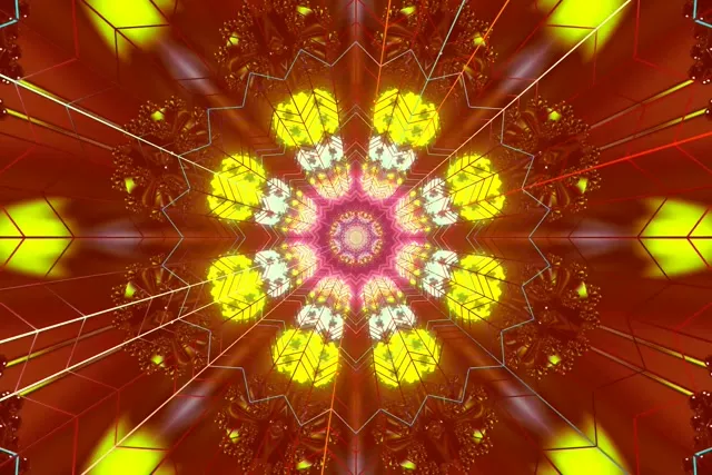 מנהרת נאון קליידוסקופ כוכב אדום 3:2 Surface 60fps שומר מסך VJLoops