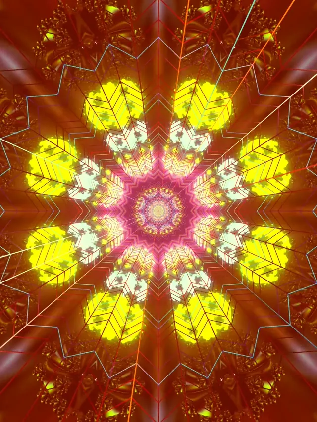 Неоновый Туннель Красная Звезда Калейдоскоп Vj Loop 3:4 iPad Portrait 60fps Заставка