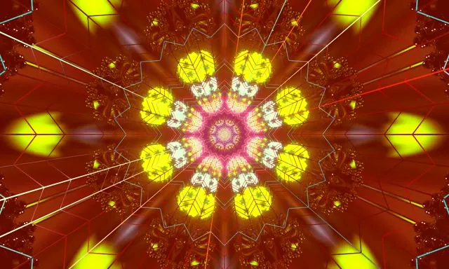 Neonový Tunel Červený Kaleidoskop Hvězdný Výbuch VJ Loop 5:3 Wide 60fps Spořič