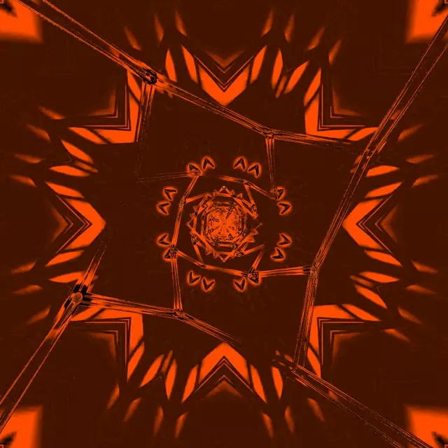 Red Star Fractal Neon Tunnel Vj Loop 1:1 Square 60fps Screensaver