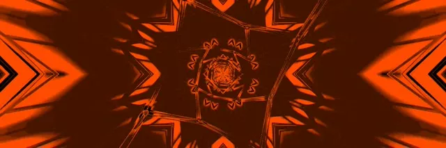 Red Fractal Star Neon Tunnel 3:1 Triple Wide 60fps Screensaver Vj Loop