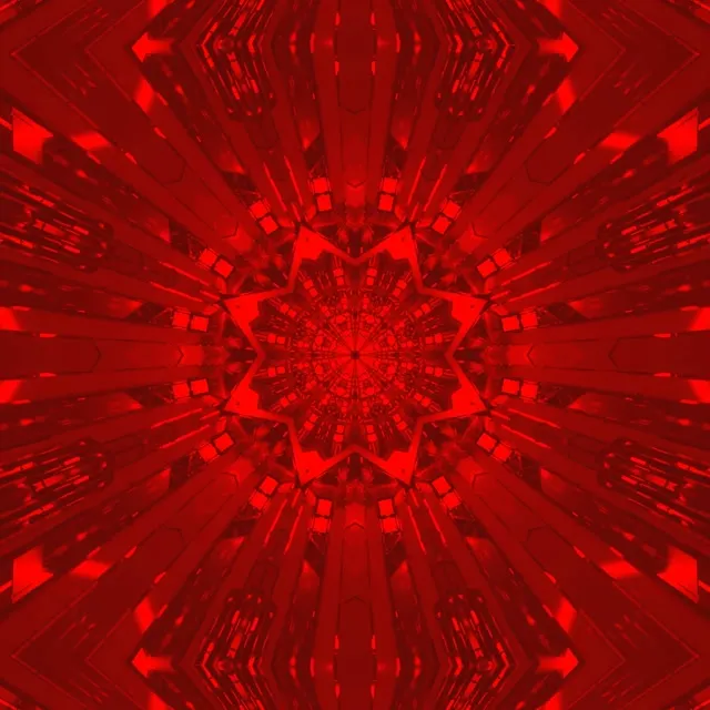 Gorria Fraktala Izarra Neon Tunela VJ Loop 1:1 Karratua 60fps Pantaila-babeslea