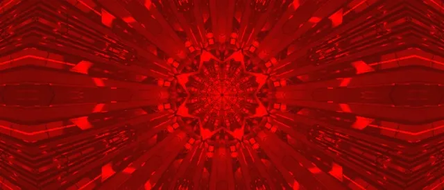 Red Fractal Kaleidoscope Neon Tunnel Vj Loop 21:9 Ultrawide 60fps Screensaver