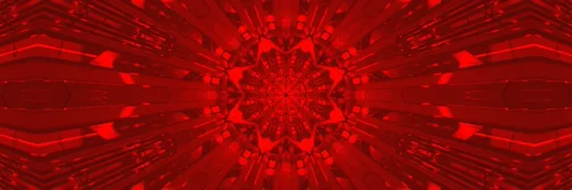 Đường Hầm Neon Kaleidoscope Đỏ 3:1 Ba Lần Rộng 60fps Bảo Vệ Màn Hình VJ Loop