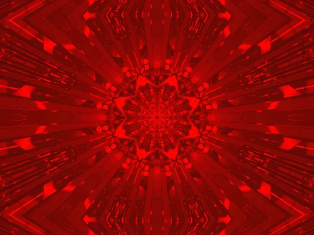 Túnel Neon Vermello Explosión Estrela Calidoscopio VJ Loop 4:3 Clásico 60fps Protector de Pantalla