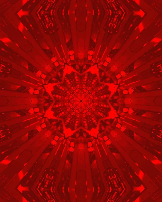 Túnel Neón Estrella Fractal Roja VJ Loop 4:5 Instagram 60fps Salvapantallas