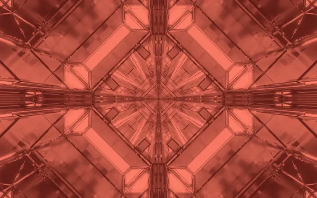 Tunel Neon Roșu Kaleidoscop Stea Explozie VJ Loop 60fps 16:10 MacBook Screensaver