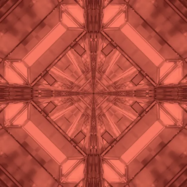 Neon Tunel Gorri Kaleidoskopio Leherketa VJ Loop 1:1 Karratua 60fps Pantaila-babeslea