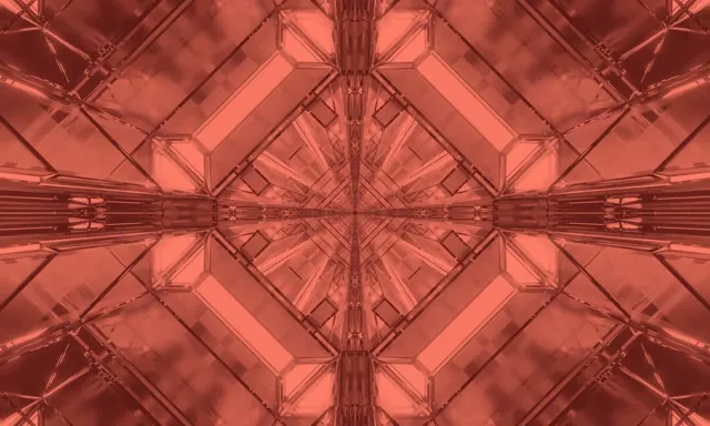 Rooi Kaleidoskoop Neon Tonnel 5:3 Wyd 60fps Skermsaver VJ Loop