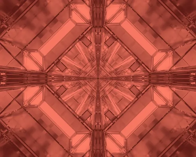 VJ Loop Neon Tunnel Red Kaleidoscope Star Burst 5:4 Industrial 60fps Screensaver