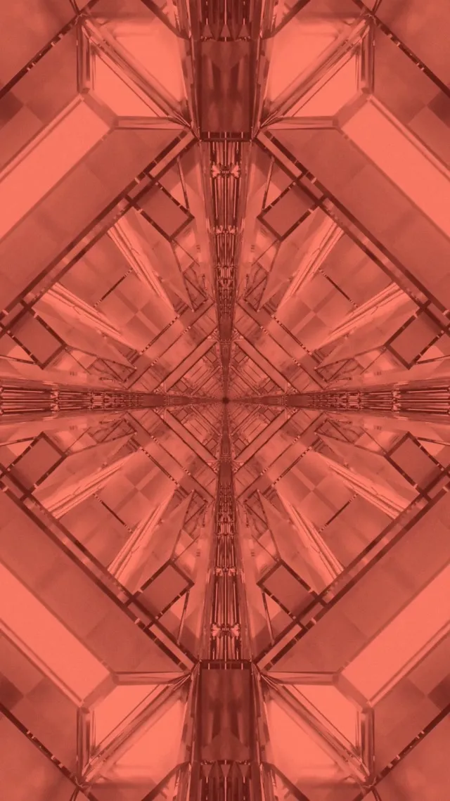 Koral Neon Tunnel Kaleidoskop Kors VJ Loop 9:16 Reels 60fps Pauseskærm