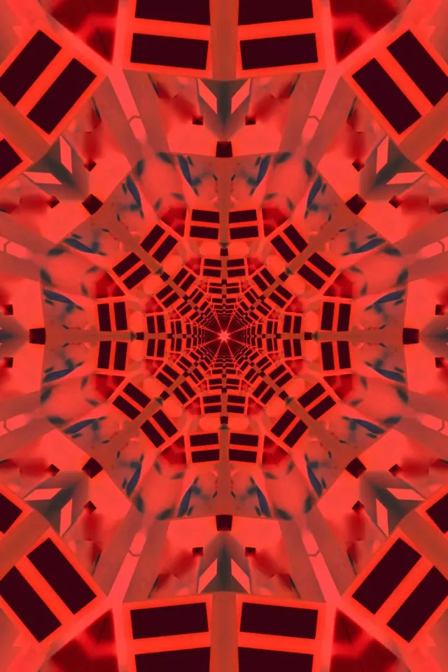 Neon Tunnel Pula na Kaleidoscope Burst VJ Loop 2:3 Photo Portrait 60fps Screensaver