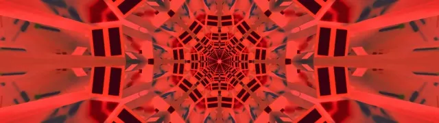 네온 터널 빨간 만화경 폭발 32:9 슈퍼 울트라와이드 60fps 화면보호기 VJLoops