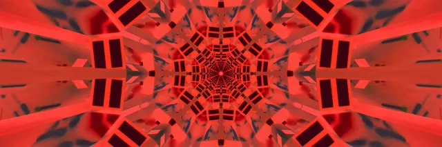 Hầm Neon Đỏ Kính Vạn Hoa Bùng Nổ VJLoops 3:1 Triple Wide 60fps Screensaver