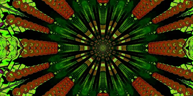 Neon Tunelis Raudonas Kaleidoskopas Sprogimas VJLoops 2:1 Univisium 60fps Ekrano Užsklanda