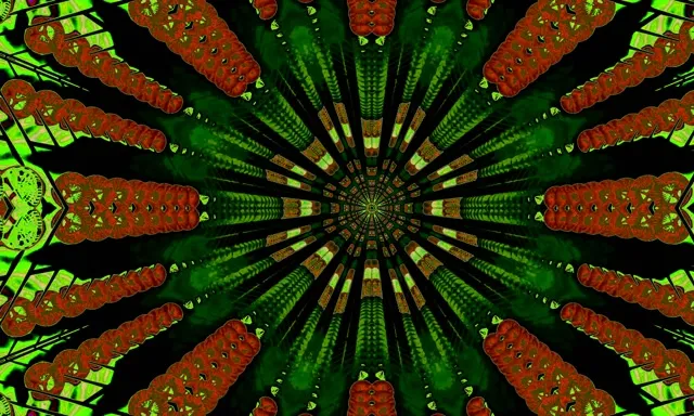 VJ Loop Неонски Тунел Црвена Фрактална Калејдоскоп Burst 5:3 Wide 60fps Screensaver