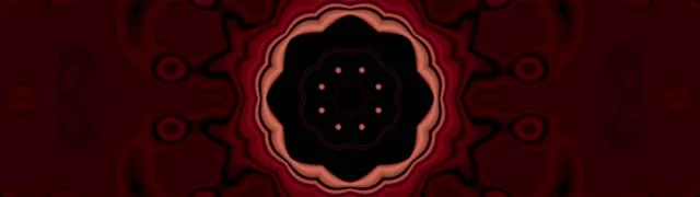 Rød Fraktal Kaleidoskop Neon Tunnel 32:9 Super Ultrawide 60fps Pauseskærm VJ Loop