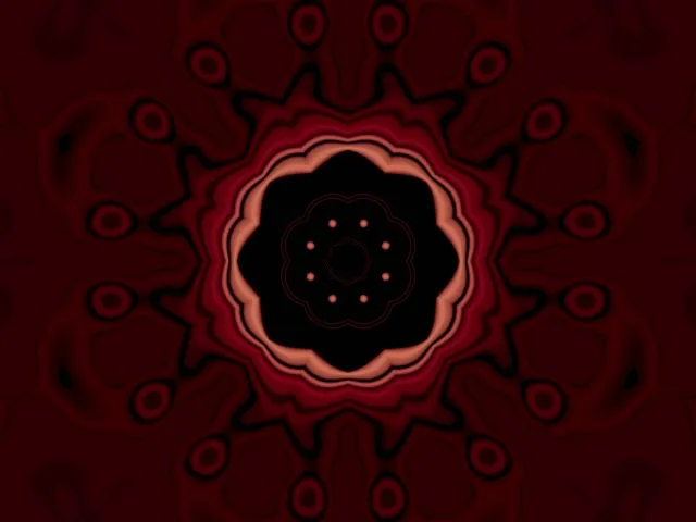 Neon Tonnel Rooi Kaleidoskoop Ster Ontploffing VJLoops 4:3 Klassiek 60fps Skermsaver