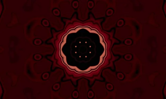 Neon Tunnel Rot Kaleidoskop Stern Burst VJ Loop 5:3 Wide 60fps Bildschirmschoner