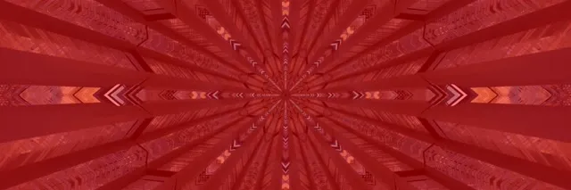 Červený Fraktál Kaleidoskop Neon Tunel 3:1 Triple Wide 60fps Spořič VJ Loop