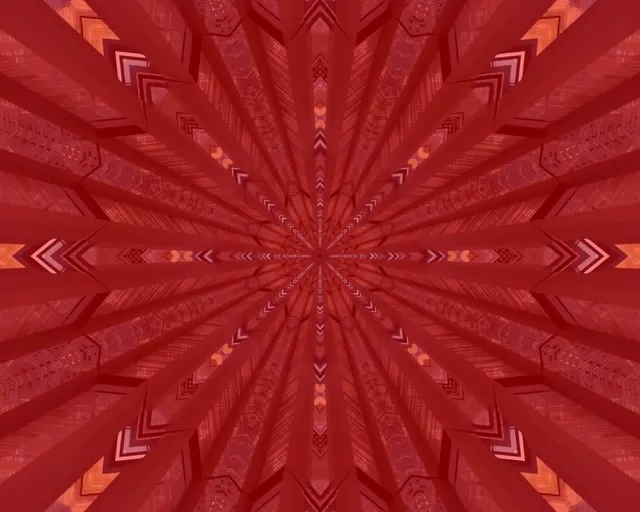 Červený Fraktál Kaleidoskop Neon Tunel 5:4 Industrial 60fps Spořič VJ Loop