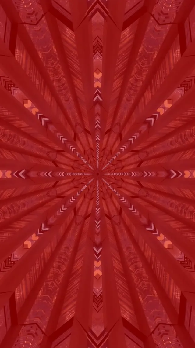 Red Kaleidoscope Star Neon Tunnel Vj Loop 9:16 Reels 60fps Screensaver
